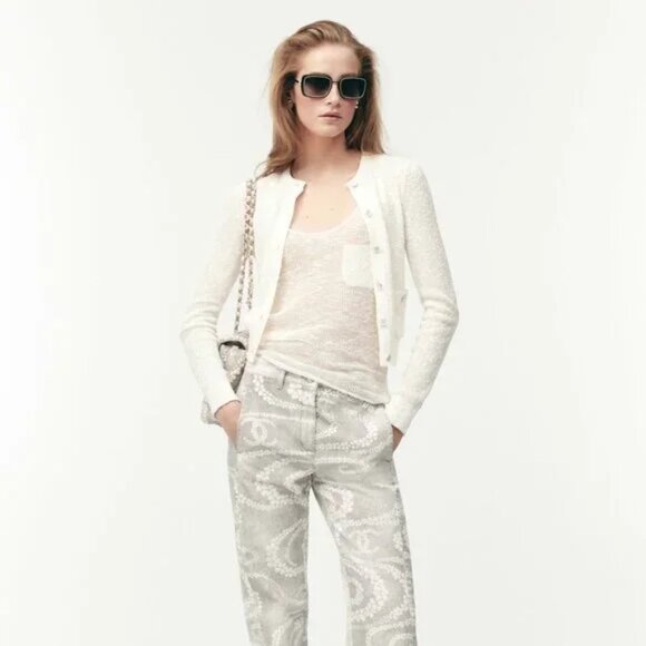 Chanel Coco Beach White Knit Cardigan - Picture 1 of 12
